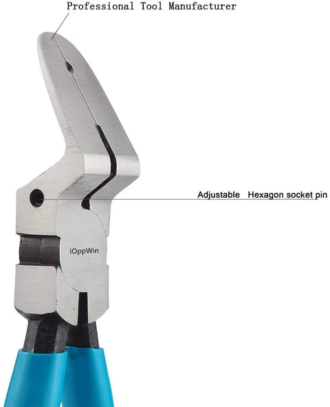 Panel Clip Pliers For Auto Trim Removal And Fastener Pry Tools with non-marring tips and blue handles, close-up view.