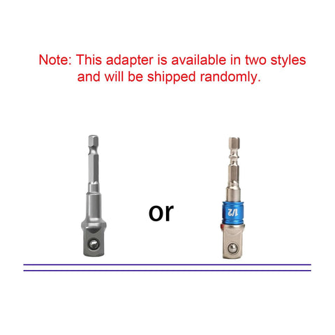 Two styles of adapter for 1/2 inch drive impact wrench, shown side by side