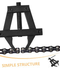 Heavy Duty Dirtbike Chain Tensioner And Motorcycle Chain Adjuster Hand Tool crafted from steel gripping chain links for service.