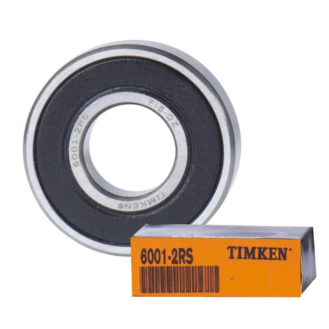 Industrial Grade 4 Pack Deep Groove Ball Bearings 6001-2RS With Double Rubber Seals Made From Premium Chrome Steel Pre Lubricated As A Smooth Operator For Dead Nuts Reliable Motion 12mm X 28mm X 8mm with box.