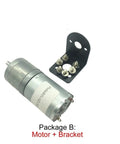 Top Notch Low Speed Dc Gear Motor With Micro Gearbox Reducer, 12 Volt And 24 Volt Options For Smart Car And Mini Tool Mods, Heavy Duty Direct Swap Model That Runs Super Silky. Package B includes motor and mounting bracket.