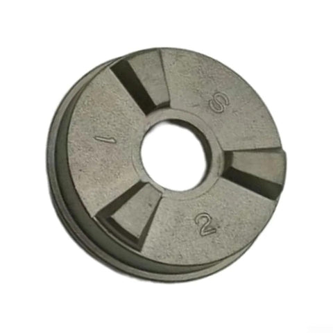 Clutch cam disc, metal, front view with central bore and numbers 1, 2, 3