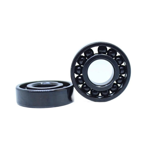 Tough High Temperature Ball Bearings Set Of Two Precision 6906 Size 30 By 47 By 9 Millimeter heat resistant bearings showing black cast iron housing.
