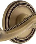 Soleil Rosette Double Dummy With Newport Lever In Vintage Brass, Solid Forged Brass Build, No Latch Or Lock Needed For Push Pull Doors