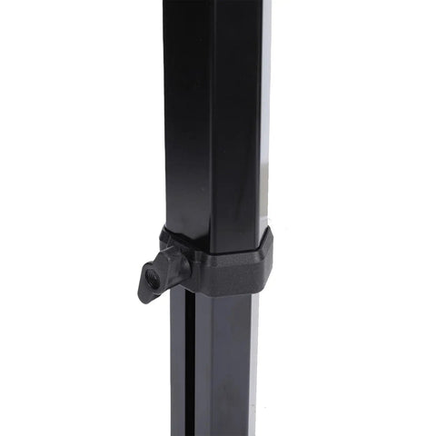 Game Changer Heavy Duty Telescoping Table Slider Leg With Slick Height Adjustments For RVS Campers Boats And Trailers Solid Aluminum Build close-up of locking mechanism.