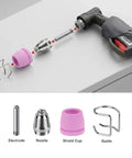 Heavy Duty Plasma Cutter Torch Tip Nozzle Kit 24 Pieces For AG60 AG50 SG55 WSD P60 shown with electrodes and cups