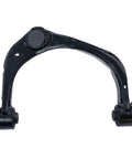 Upper control arm from Premium 8 Piece Steering And Suspension Kit For 2015 2018 Ford F150 Truck, durable black metal with bushings.