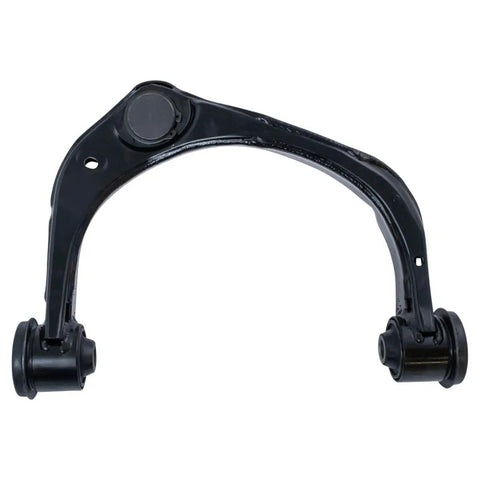 Upper control arm from Premium 8 Piece Steering And Suspension Kit For 2015 2018 Ford F150 Truck, durable black metal with bushings.