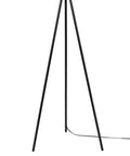Mid Century Modern Tripod Floor Lamp In Black, Tall Standing Lamp With Adjustable Three Way Lighting, 61.25 inches, base view