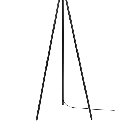 Mid Century Modern Tripod Floor Lamp In Black, Tall Standing Lamp With Adjustable Three Way Lighting, 61.25 inches, base view