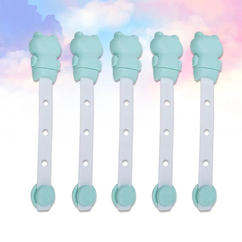 5 Pack Adjustable Cabinet And Drawer Safety Locks With Cartoon Design Kidproof Anti Pinch Durable PP And TPE Build Easy To Install
