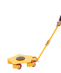 Heavy Duty Machine Mover Dolly Transporting 8800 Pounds On Five Smooth Gliding Casters Built For No Sweat Factory Moves, yellow color