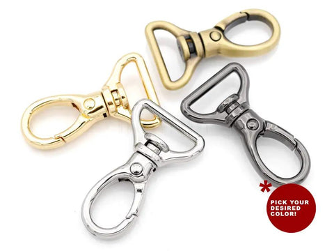 Oval Snap Hooks Heavy Duty Push Gate Swivel Lobster Clasp Keychain Clip For Purse Making And Bag Straps, Three Quarter Inch, Multiple Finishes