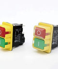Industrial 120V 16A Four Pin Push Button Switch With Waterproof PVC Cover For Power Tools Saw Drill Grinder Cutting Machine On Off Half HP