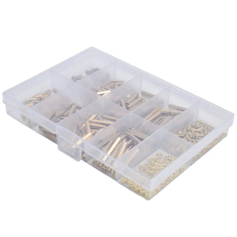 350 Piece M2 Screw Kit With Hex Bits And Brass Nuts All In One Fastener Set For PC Builds And Laptop SSD Install Durable Copper And Stainless Steel Hardware 10 Tools Included Versatile Heavy Duty, plastic organizer tray