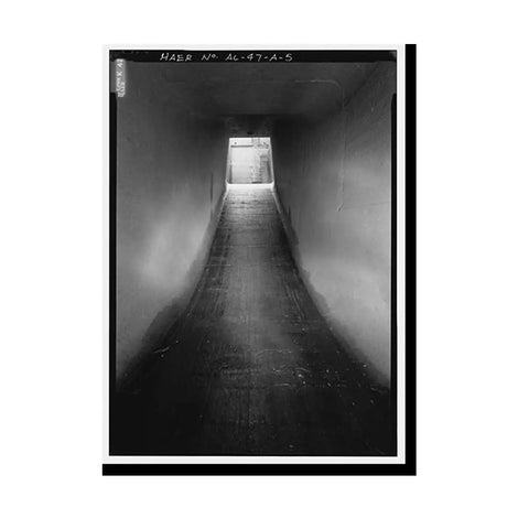 Vintage Framed Print of Wilson Dam Hydroelectric Plant with Turbine and Generator Spanning the Tennessee River Muscle Shoals Alabama Retro Vibes Wall Art Decor Library of Congress Archive Inspired, framed black and white corridor image