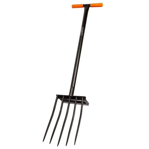 Heavy Duty Pitch Fork 45 Inch Garden Fork With Strong Steel Tines And Long Comfortable Handle For Tough Soil