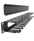 2 Pack All Metal 1U Horizontal Rack Mount Cable Manager With 12 Big Finger Slots for 19 Inch Server Racks, cold rolled steel