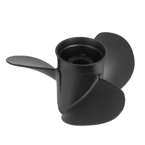 Outboard Boat Propeller 13.25 x 17 Pitch Replacement For Mercury 60 75 90 100 115 HP Motors, black aluminum 3-blade design