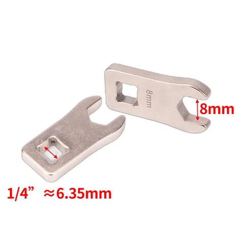 8mm Bike Crowfoot Wrench With One Quarter Inch Drive Torque Adapter for hydraulic brake hose nut tightening, high carbon steel