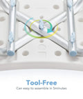 Adjustable Bathtub Shower Chair With Removable Back No Fuss Tool Free Assembly demonstrating simple assembly process