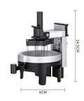 Premium Espresso Coffee Distributor And Tamper Leveler with adjustable rotary depth, twelve prongs, solid aluminum build, 8cm wide.