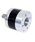 Built Tough 45 Mm Planetary Motor Reducer Featuring High Precision Full Metal Gearbox design with a black and silver finish.