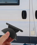 Sturdy Nylon RV Door Catch Holders For Motorhomes Trailers Camper Van Retainers With Heavy Duty Pressure Resistance shown in hand.