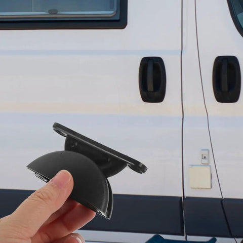 Sturdy Nylon RV Door Catch Holders For Motorhomes Trailers Camper Van Retainers With Heavy Duty Pressure Resistance shown in hand.