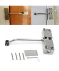 Rugged Stainless Steel Hydraulic Door Closer With Adjustable Speed For Lefty Or Righty Doors Black Universal Fit Quick Install