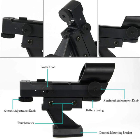 Red Dot Finderscope For Telescopes With Adjustable Brightness LED Dot Star Pointer Viewfinder And Slide In Bracket side view