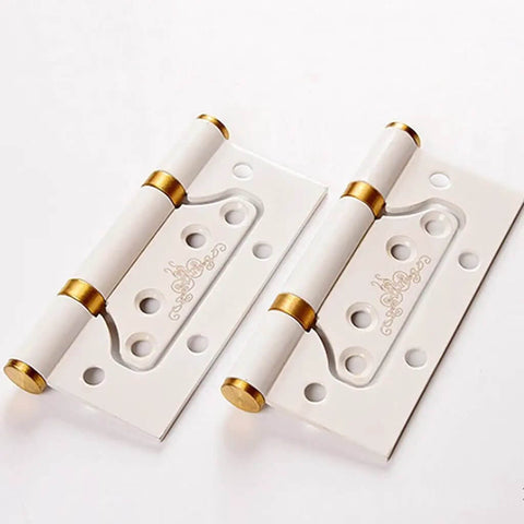 Stainless Steel Hinges Set 10 Pack White Bearing Hinges For Interior Doors And Cabinets, gold accents, durable and easy install.
