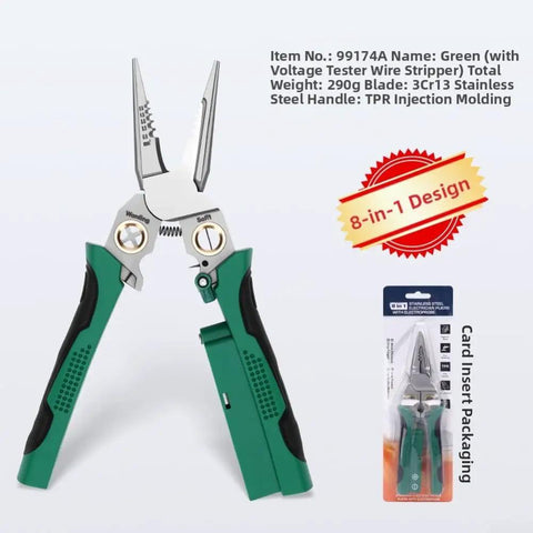 Premium Ergonomic Wire Stripper With Padded Grip For Clean Insulation Removal On Multi Size Cables, featuring stainless steel blade and TPR handle.