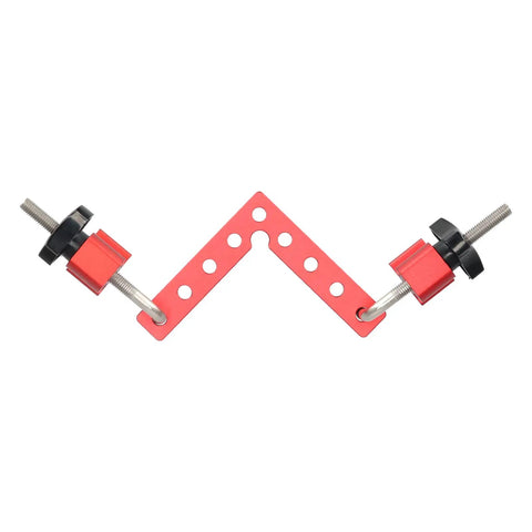 90 Degree Positioning Square Right Angle Fixture For Woodworking, Dope Aluminum Alloy Clamp Accessory with screws, 140mm red