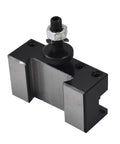 Turning tool post holder OXA 250-002 front view with clamp screw on black base