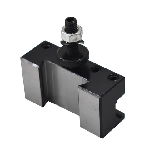 Turning tool post holder OXA 250-002 front view with clamp screw on black base