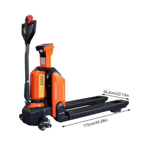 Heavy Duty Pallet Jack Scale With Lb Kg Switch, 3300 Pound Hauling Power, 45 By 22 Inch Forks, Rugged Steel Chassis Built For Warehouse Grind, Silent Polyurethane Casters That Roll Smooth On Concrete Without Breaking A Sweat