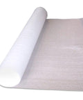 Slick And Tough Foam Underlayment Roll For Laminate And Wood Flooring With Moisture Resistant Barrier unrolled on a surface.