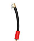 Flexible Tire Inflator Extension Hose With Quick Connect Air Chuck Adapter External Thread And Leakproof Clip On Design For Car Motorcycle Bike Or Electric Vehicle Inflation, black braided 16cm hose with red adapter