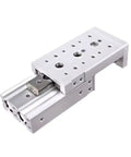 Heavy Duty Mxs8 Pneumatic Slide Table Cylinder Featuring Precision Linear Actuator Mechanics For Smooth Industrial Automation, side view of aluminum cylinder.