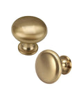 Six Pack Solid Zinc Alloy Cabinet Knobs 1.2 Inch Diameter Warm Gold Champagne Bronze Antique Brass Euro Style Dresser Knobs