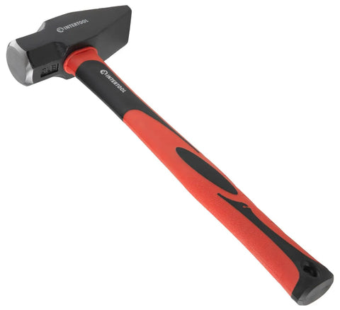 40 Oz Blacksmith Hammer For Metalworking And Welding With Shock Absorbing Anti Slip Fiberglass Handle And Forged Steel Head Delivers Maximum Strength For Chiseling Forging And Heavy Duty DIY Projects With Balanced Weight For Control, side view