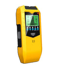 Handheld Stud Finder Sensor LCD Display Portable Wall Scanner Detector in yellow with LCD screen for wall scanning.