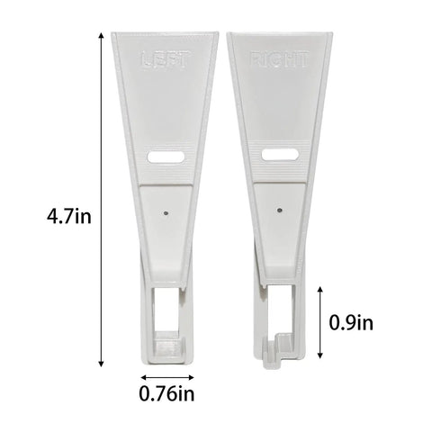 Super Tough Petg Drawer Guide Mounting Brackets For Kitchen Cabinets And Vanities Quick Slide Suspension Hardware Two Piece Set showing left and right parts with dimensions.