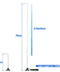 Strong Magnetic Base FM Radio Antenna Telescopic for Indoor Home Theater Receivers with dimensions and cable length shown