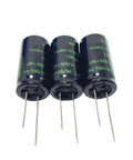 Beefy 500V 150uF Electrolytic Capacitors 18x35mm Two Pack For Audio Power Supply DIY Projects High Voltage Capacitance Premium Quality Great For Pro Audio And Hifi Circuits. Three black radial electrolytic capacitors with long leads