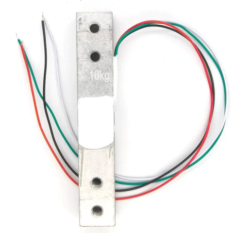 Beefy 10Kg Straight Bar Load Cell With Hook 4 Wire Strain Gauge Sensor For Spot On Weight And Tension Readouts Safe Load 150 Percent Full Scale 3-9V Excitation 75mm Compact Size For DIY Scales And Force Projects silver 10kg bar sensor with four wires
