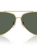 Front view of Aviator Reverse Sunglasses With Gold Frame And Dark Green Lenses 59 mm Dope Concave Lens Design For Sharp Vision Everyday Wear Unisex Style Premium Finish.