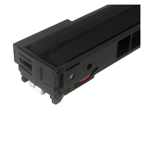 Smooth As Silk 24v Mini Belt Conveyor With Pu Transfer Track And Fine Tune Dial For Vending Machines And Bench Projects, 516mm top view of the black chassis with motor.