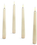 Flameless Taper Candles Set With Realistic 3D Wick Flame, 7 Inch Ivory Wax, 4 Pack, Flickering LED Candle Lights, Remote Included